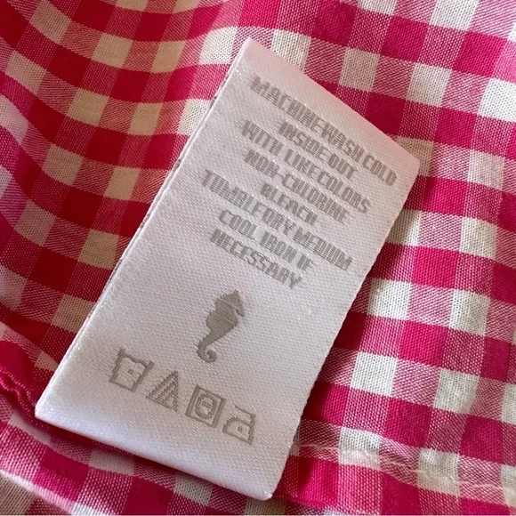 Marigot Maya Check Short Pajama Set Pink Plaid Pajama 100% Cotton XS - Picture 7 of 9